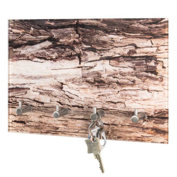 Panneau mural avec 8 crochets | 30 x 5 x 21 cm | Chêne sauvage