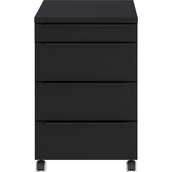 Meuble à tiroirs avec roulettes blanches Hermoso | 42 x 60 x 63 cm | Anthracite