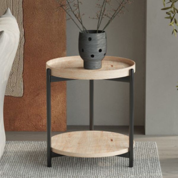 Table d'appoint Davina | Ø45 x 55 cm | Old Oak design
