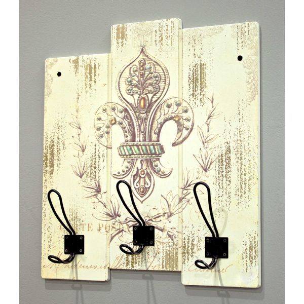 Panneau mural avec 3 crochets | 38 x 9 x 42 cm | Papyrus design