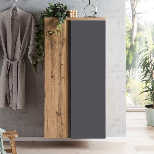 Armoire de rangement moyenne Varese | 65 x 35 x 130 cm | Gris