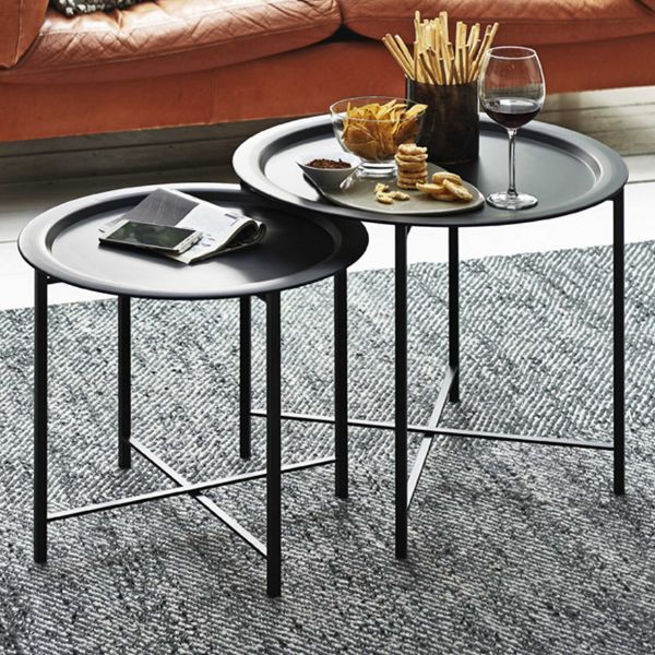 Ensemble de tables d'appoint | Grande et petite table basse | Noir