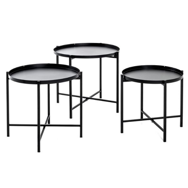 Ensemble de tables d'appoint | Trois tables | Noir