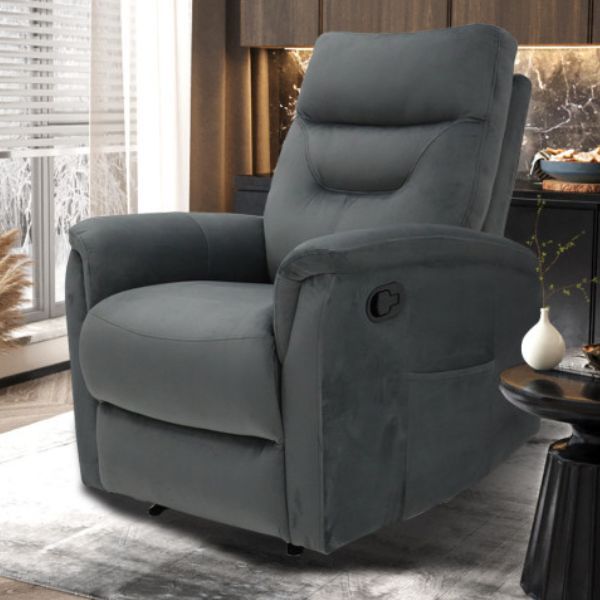 Fauteuil relax Breda | 79 x 96 x 100 cm | Réglable manuellement | Gris