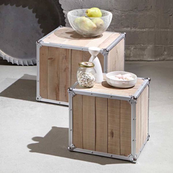 Ensemble de tables d'appoint | 37 x 37 x 35 cm | Bois massif