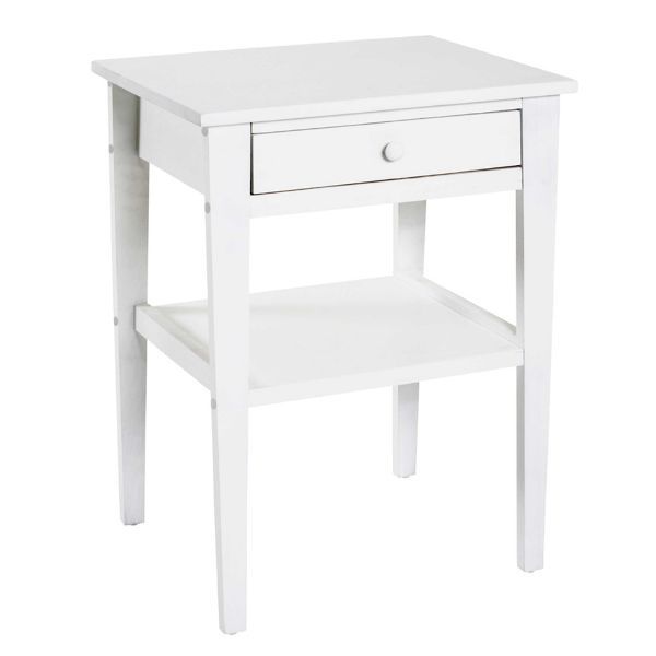 Table d'appoint avec tiroir | 46 x 35 x 60 cm | Blanc