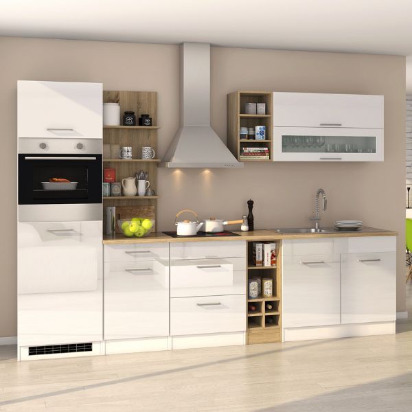 Kitchenette Milan | Appareils non inclus | Blanc brillant