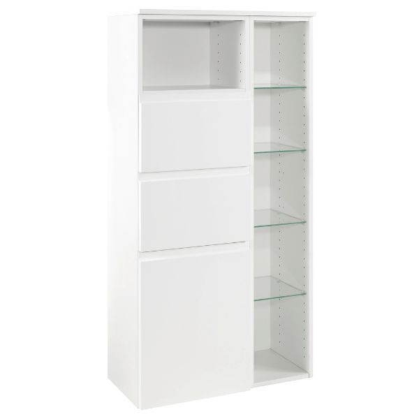 Armoire de rangement multifonctionnelle Cardiff | 65 x 35 x 130 cm | Blanc