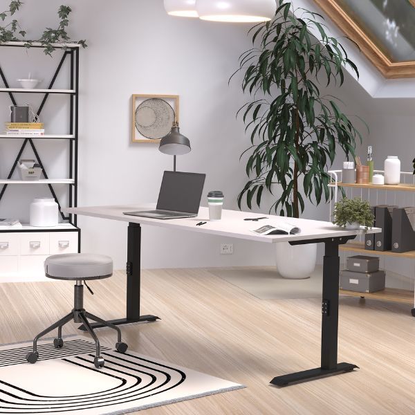 Bureau Hermoso | 180 x 80 x 91 cm | Design gris-noir