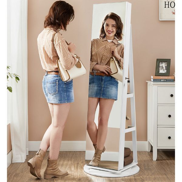 Miroir avec rangement Marco | Blanc