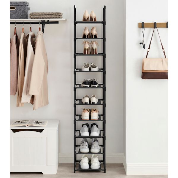 Support à chaussures Isak | 33 x 33 x 173 cm | Noir