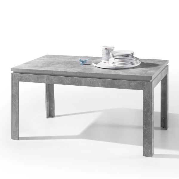 Table de salle à manger à rallonge Stone | 180 x 80 x 76 cm | Design couleur béton