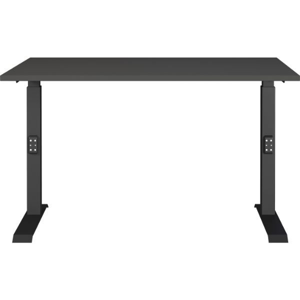 Bureau assis/debout Hermoso | 120 x 80 x 91 cm | Réglable manuellement | Anthracite