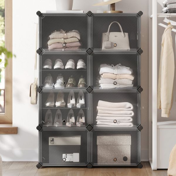 Porte-chaussures Mads | 124 x 32 x 94 cm | Noir