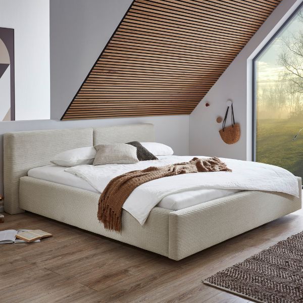 Lit coffre Kubrik | Matelas inclus | 140 x 200 cm | Beige