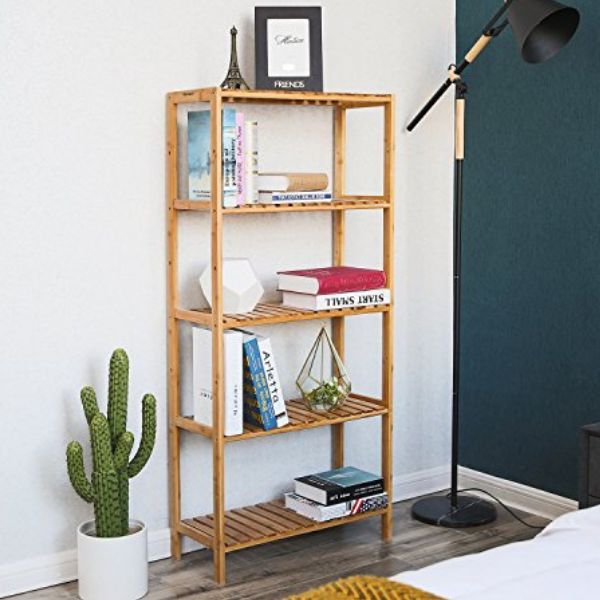 Etagère de salle de bain Bosko | 60 x 26 x 130 cm | Design en bambou