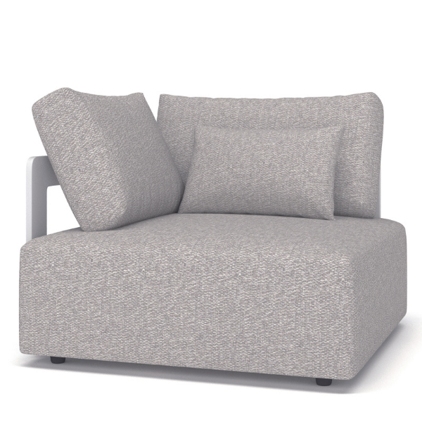 Canapé d'angle Raphael | 100 x 100 x 58 cm | Gris clair