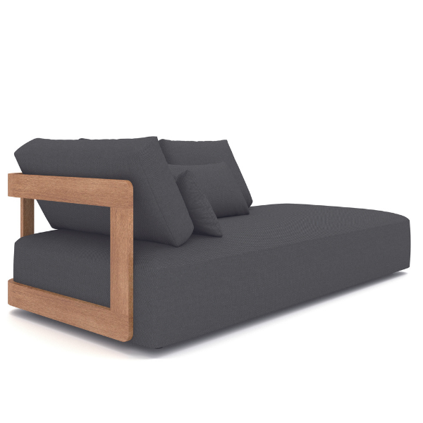 Canapé de jardin Raphaël | 100 x 208 x 58 cm | Noir