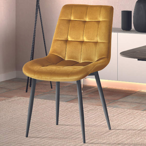 Chaise de salle à manger Tanja-velours or