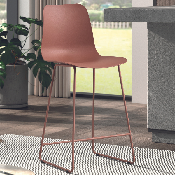 Tabouret de bar Marie-couleur terre cuite