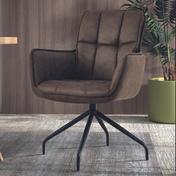 Chaise de salle à manger Ibis - brun-gris