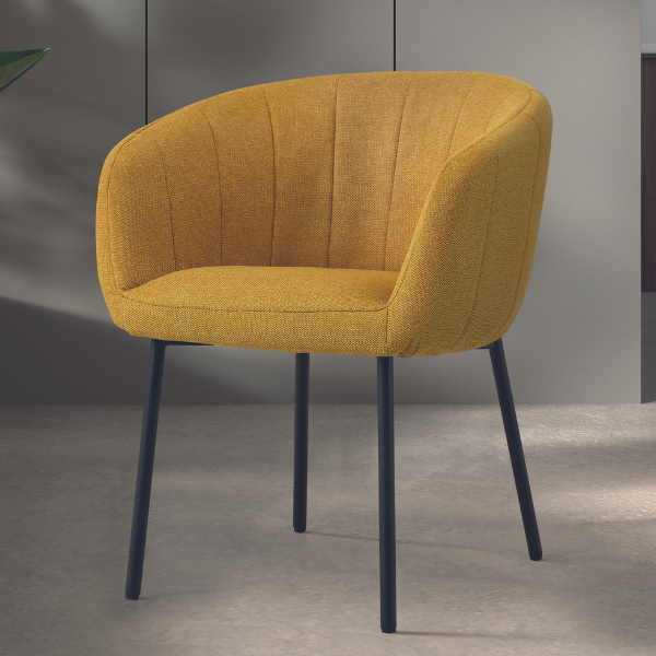 Chaise de salle à manger-jaune