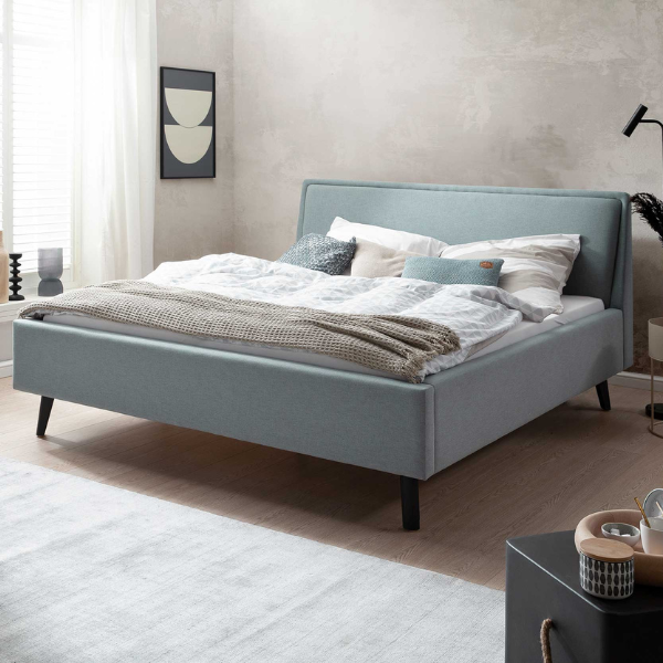 Lit double Estee 180x200cm - bleu glacier/noir