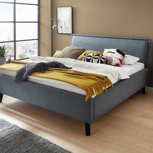 Lit double Estee 180x200cm - bleu/noir