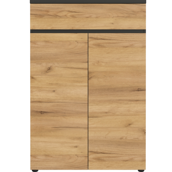 Classeur Miguel avec tiroir et 2 étagères - anthracite/ochre