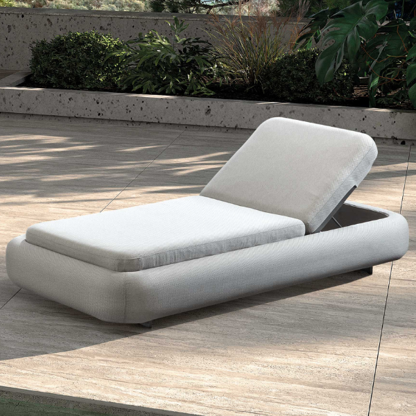 Chaise longue Trieste dossier réglable - gris