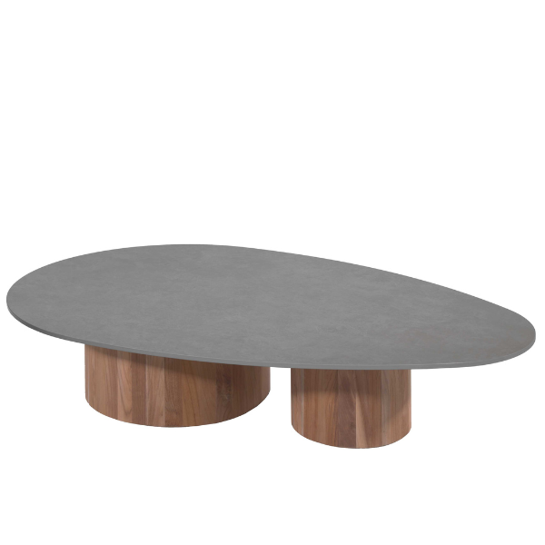 Table basse d'extérieur Viola 140x90cm - teck/gris foncé