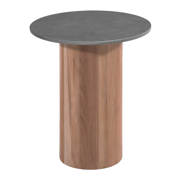 Table basse d'extérieur Viola Ø42cm - teck/gris foncé