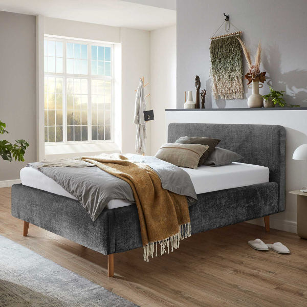 Lit rembourré Younes 140x200cm - anthracite