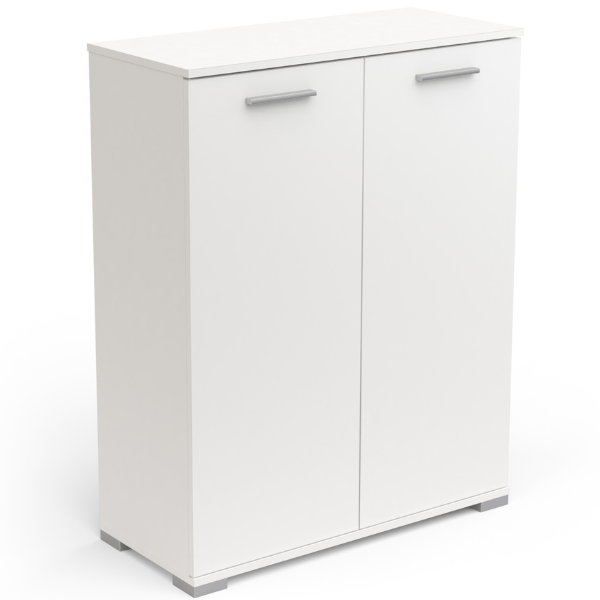 Armoire de rangement Maura 2 portes tournantes-blanc mat