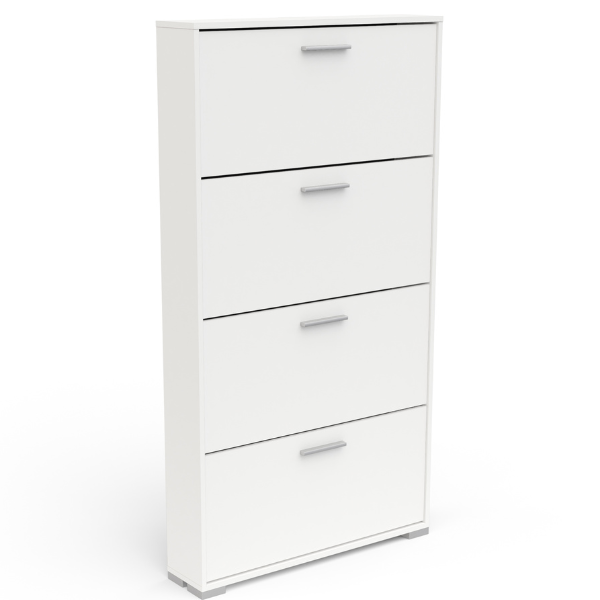 Armoire à chaussures Maura 4 portes battantes-blanc mat