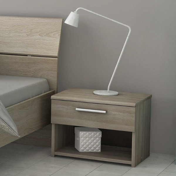 Table de chevet Prya 1 tiroir et 1 niche-Chêne Shannon