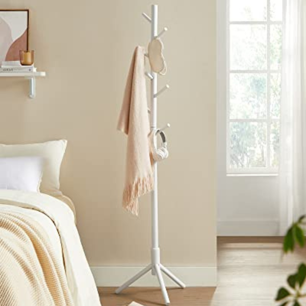 Porte-manteau sur pied en bois massif en forme d'arbre - 8 crochets, 3 options de hauteur