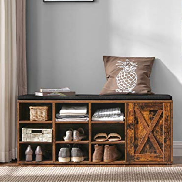 Armoire à chaussures rustique vintage marron pour ranger