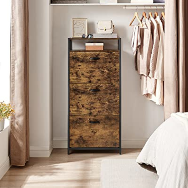 Armoire à chaussures rustique - 15-18 paires de chaussures, compartiment ouvert