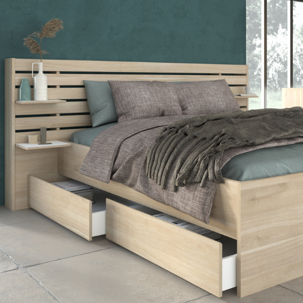 Ensemble de deux tiroirs Tokio 199cm - décor chêne