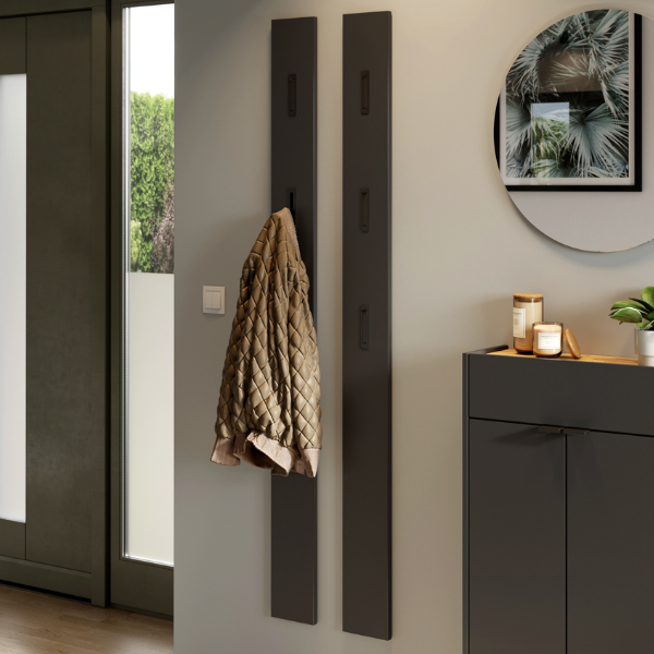 Porte-manteau mural Amika 3 crochets - anthracite