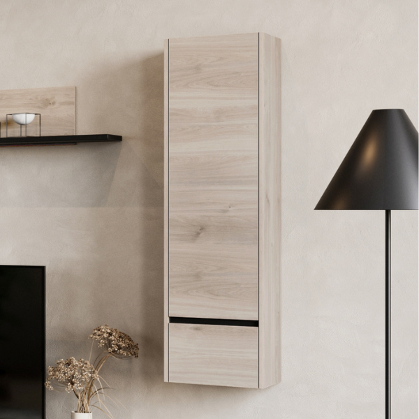 Armoire Grillo 36x135cm - décor chêne