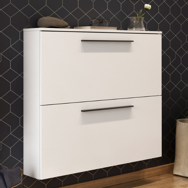 Armoire à chaussures Jonas 100cm avec deux portes - blanc