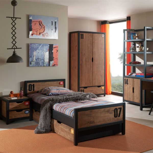 Combinaison de chambre d'enfant Alex 8-bois de pin massif