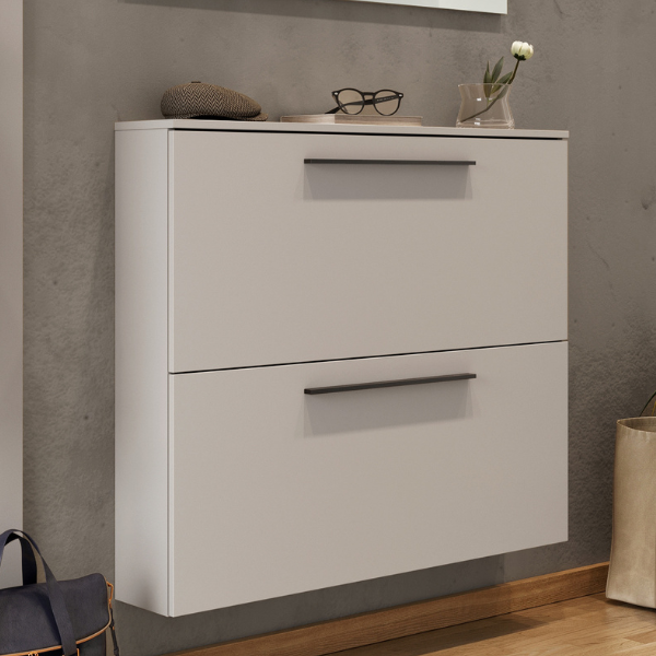 Armoire à chaussures Jonas 100cm avec deux portes - beige cachemire