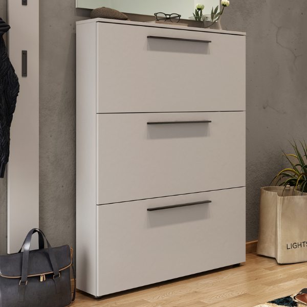 Armoire à chaussures Jonas 100cm avec trois portes - beige cachemire