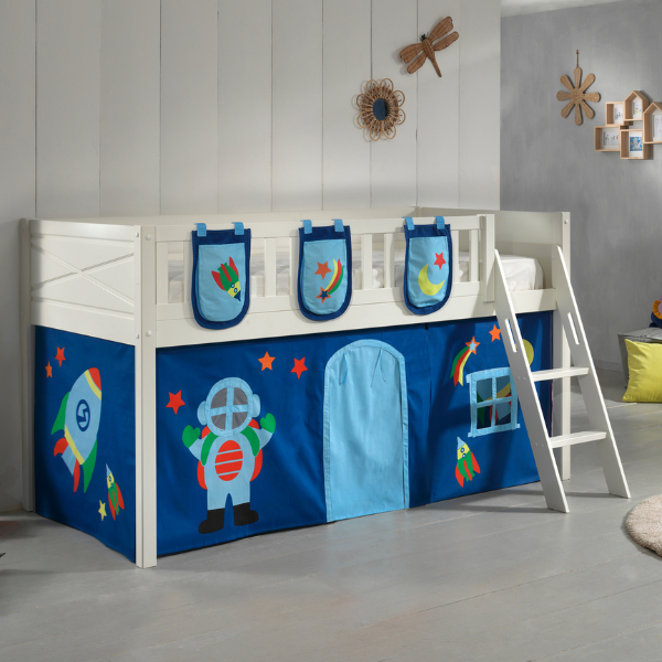 Lit mi-hauteur Scottie 90x200 cm Astronaute 2 -blanc