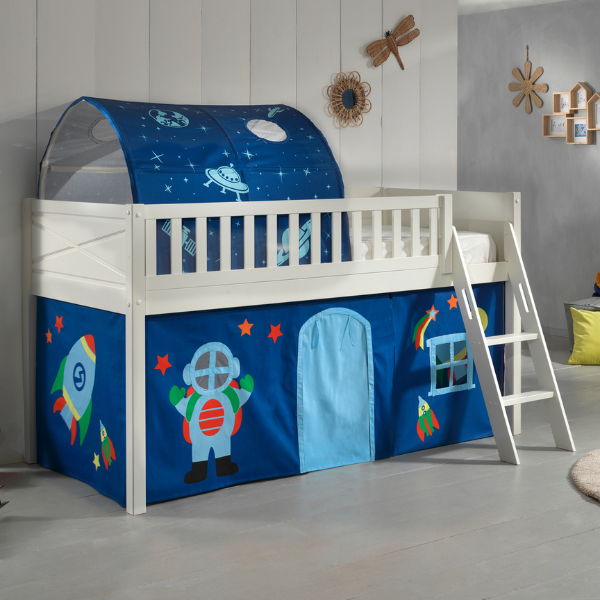 Lit mi-hauteur Scottie 90x200 cm Astronaute 1-blanc