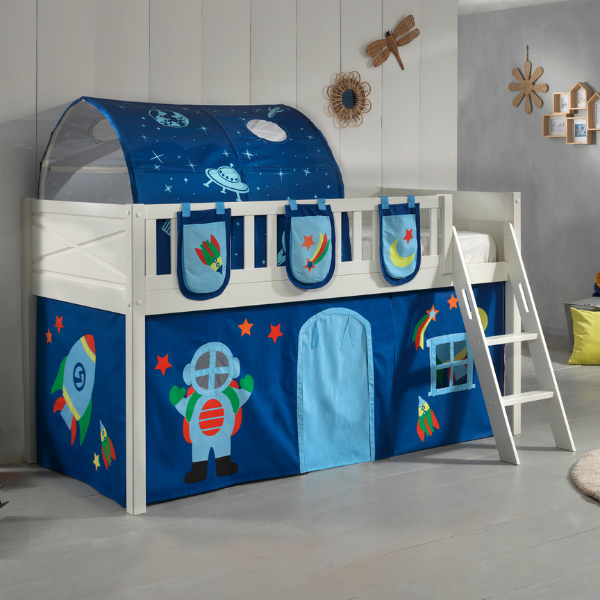 Lit mi-hauteur Scottie 90x200 cm Astronaute 3-blanc