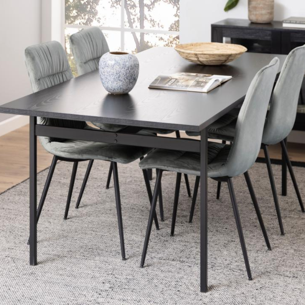 Table de salle à manger rectangulaire Angus - Ash Black (200x90 cm)